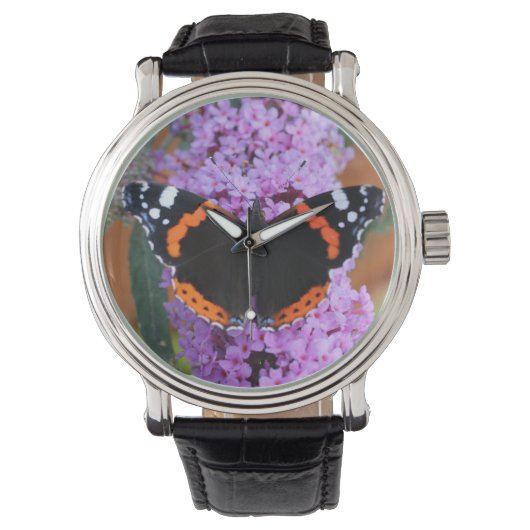 Rode Admiraalvlinder Waarneming Horloge (Voorkant)