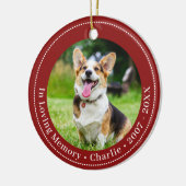 Rode afdrukken op hart bij het houden van foto's v keramisch ornament (Links)