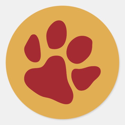 Rode afdrukken verven ronde sticker (Voorkant)