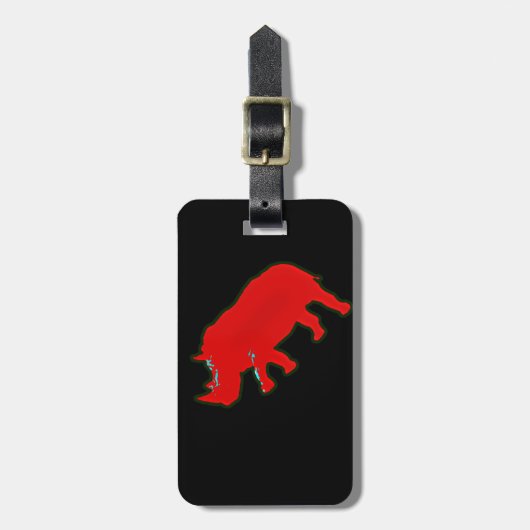 rode afrika rhinocerus bagagelabel (Voorkant verticaal)