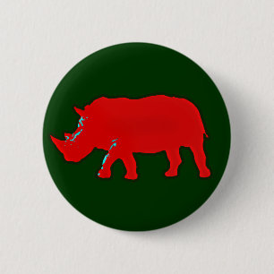 rode afrika rhinocerus ronde button 5,7 cm