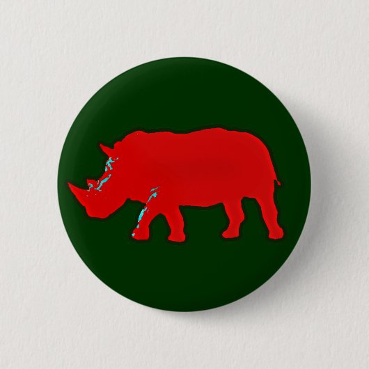 rode afrika rhinocerus ronde button 5,7 cm (Voorkant)