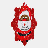Rode Afrikaans-Amerikaanse Kerstman Kerstvakantie Ornament Kaart (Rechts)