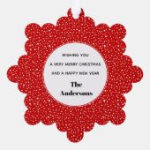 Rode Afrikaans-Amerikaanse Kerstman Kerstvakantie Ornament Kaart (Achterkant)