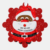 Rode Afrikaans-Amerikaanse Kerstman Kerstvakantie Ornament Kaart (Voorkant)