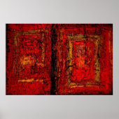Rode Afrikaanse Abstracte schilderkunst, afdrukken Poster (Voorkant)