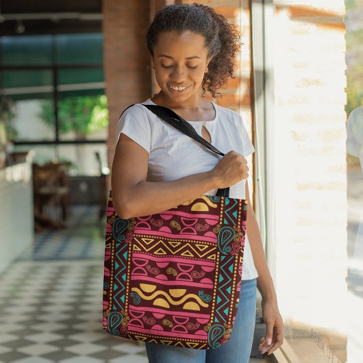 Rode Afrikaanse Aztec Tote Bag