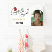 Rode Afro Eenhoorn Afstuderen Spandoek (Insitu)