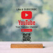 Rode Afspeelknop YouTube-kanaal QR-code Acryl Bord (Neutraal)