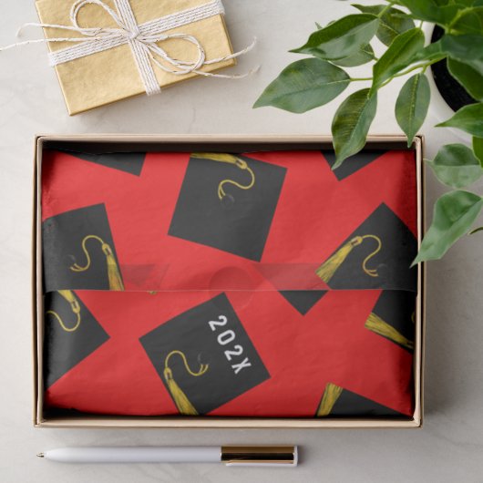 Rode afstudeer tissuepapier (Geschenk)
