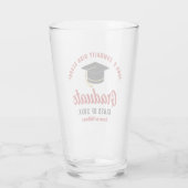 Rode afstudeerfeest verjaardagsfeest glas (Achterkant)