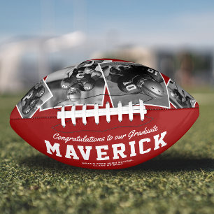 Rode afstudeerfoto voetbal cadeau american football