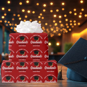 Rode afstudeergeschenkverpakking 2026 cadeaupapier