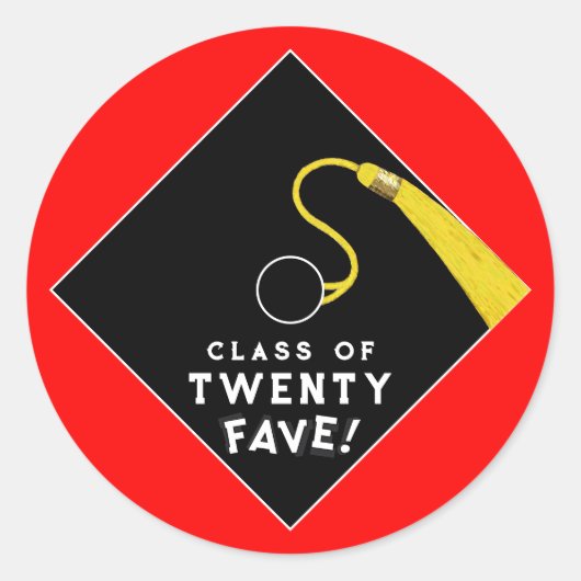 Rode afstudeerklas van 2025 ronde sticker (Voorkant)