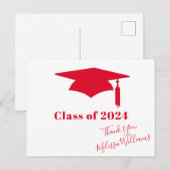 Rode afstudeermuts - Bedankt Briefkaart (Voorkant / Achterkant)