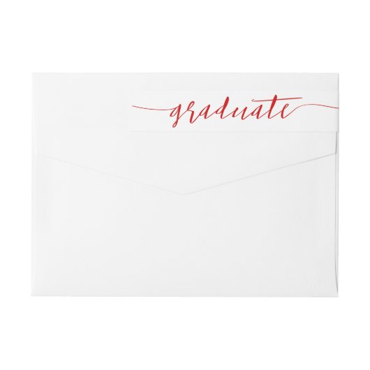 Rode afstudeerscriptie moderne wrap-around label (Achterkant)