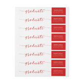 Rode afstudeerscriptie moderne wrap-around label (Vel)
