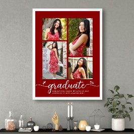 Rode Afstuderen 4 Foto Script Harten Modern Meisje Poster