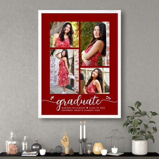 Rode Afstuderen 4 Foto Script Harten Modern Meisje Poster