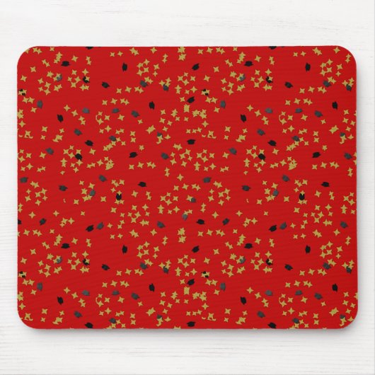 Rode Afstuderen Confetti Mousepad Muismat (Voorkant)