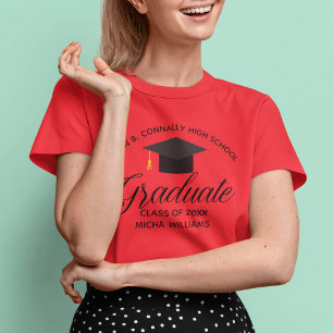 Rode Afstuderen Custom High School Afstuderen Vrou T-shirt