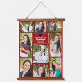 Rode Afstuderen Fotocollage Aangepaste Keepsake Hangend Wandkleed (Voorkant)