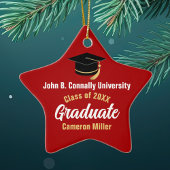 Rode Afstuderen gepersonaliseerde Afstuderen Star Keramisch Ornament