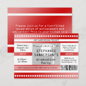 Rode Afstuderen of Ticket voor toelating van parti Kaart (Voorkant / Achterkant)