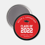 Rode Afstuderen op maat Magneet (Voorkant / Achterkant)