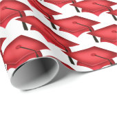 rode afstuderen petten met zwarte tassel cadeaupapier (Rol Hoek)