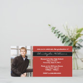 Rode Afstuderen Uitnodiging Aankondiging Kaarten (Staand voorkant)