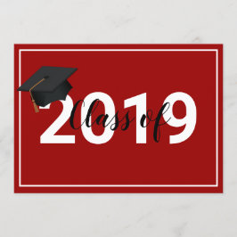 Rode Afstuderen van 2019 Simplistic Chic Kaart