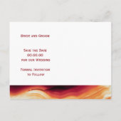 Rode agaat geode herfst bruiloft Save the Date Aankondigingskaart (Achterkant)