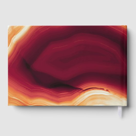 Rode agaat moderne herfst bruiloft gastenboek (Achterkant)