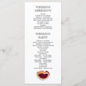 Rode agaat schijf, geode moderne herfst bruiloft p programmakaart (Achterkant)