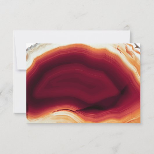 Rode agaat slice geode herfst kleuren bruiloft RSV RSVP Kaartje (Achterkant)