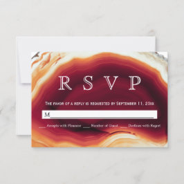 Rode agaat slice geode herfst kleuren bruiloft RSV RSVP Kaartje