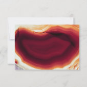 Rode agaat slice geode herfstkleuren bruiloft RSVP Kaartje (Achterkant)