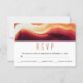 Rode agaat slice geode herfstkleuren bruiloft RSVP Kaartje