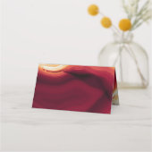 Rode agaat slice geode marmer bruiloft gevouwen es plaatskaartje (Achterkant)