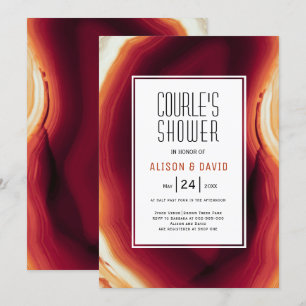 Rode agaat slice herfst bruiloft couples shower kaart