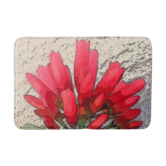 Rode Agave Bloemen Badmat (Voorkant)