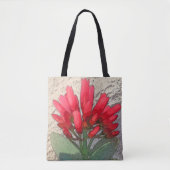 Rode Agave Bloemen Tote Bag (Voorkant)