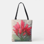 Rode Agave Bloemen Tote Bag (Achterkant)