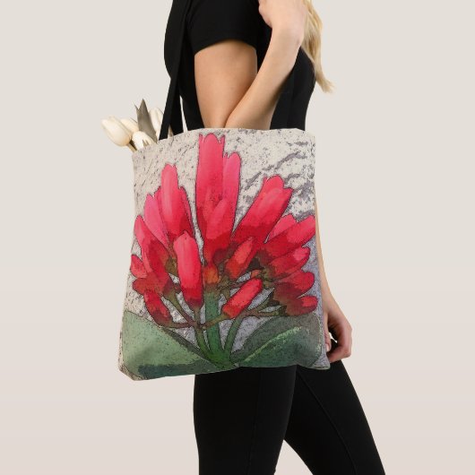 Rode Agave Bloemen Tote Bag (Dichtbij)