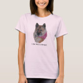 rode akita in roze sjaal lichte husky slogan t-shirt (Voorkant)