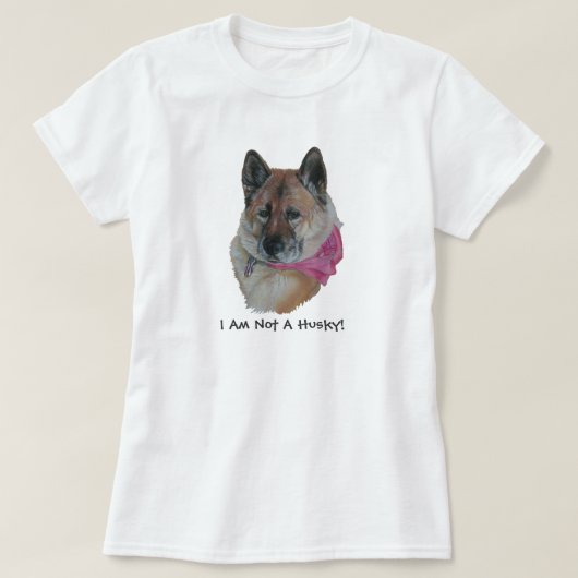 rode akita in roze sjaal lichte husky slogan t-shirt (Design voorkant)