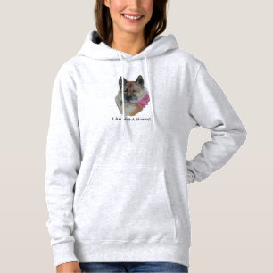 rode akita met roze sjaal met leuke slogan hoodie