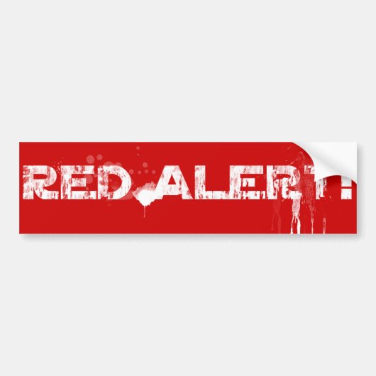 Rode Alarm! Klassiek Bumpersticker (Voorkant)