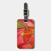 Rode Alarm lelie watercolor kunst Bagagelabel (Voorkant verticaal)